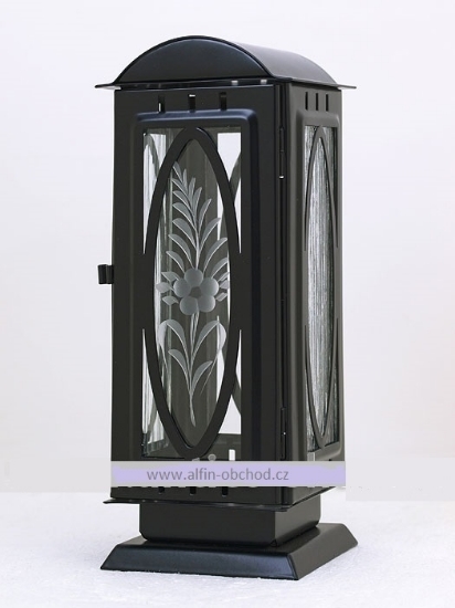 Obrázek Svítilna na postavení výstřih ovál oblá střecha - malá - černá