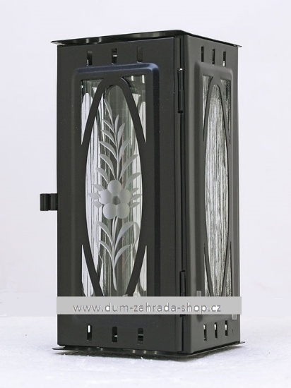 Obrázek Svítilna na pomník závěsná malá výstřih ovál - černá