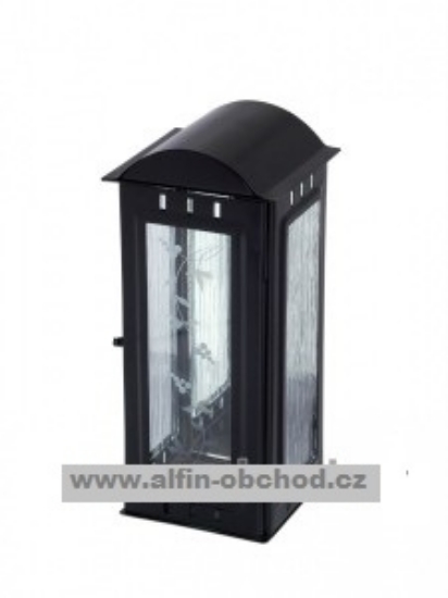 Obrázek Svítilna na pomník závěsná velká oblá střecha - černá