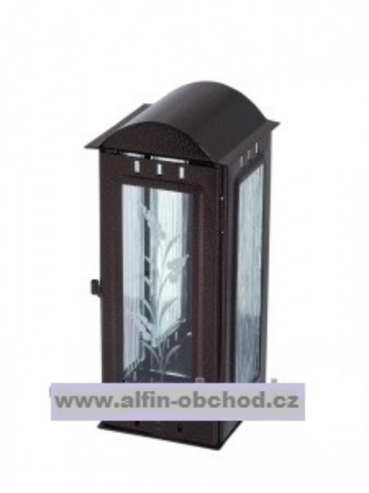 Obrázek Svítilna na pomník závěsná velká oblá střecha- staroměď