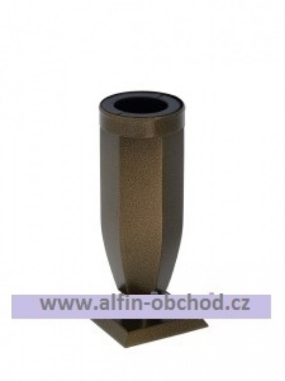 Obrázek Váza na postavení zaoblená s kroužkem starozlato