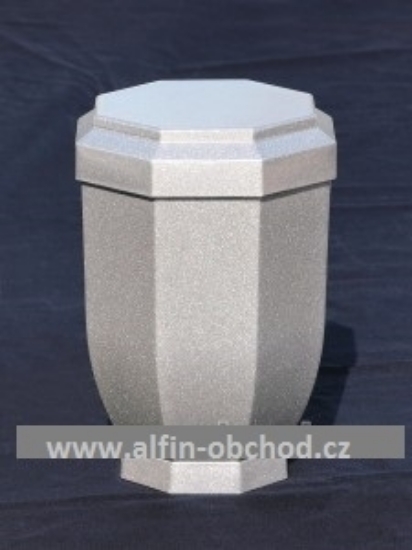 Obrázek Pohřební urna plast stříbrná lesklá