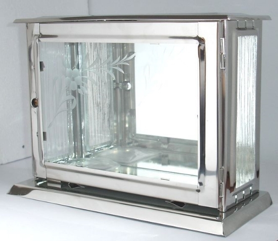 Obrázek Fotoskříňka na pomník velká nerez