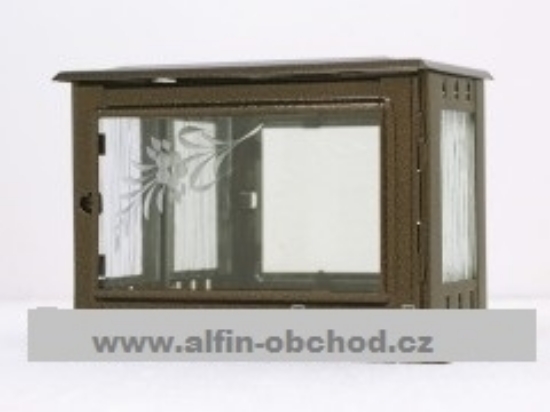 Obrázek Fotoskříňka na pomník velká starozlato