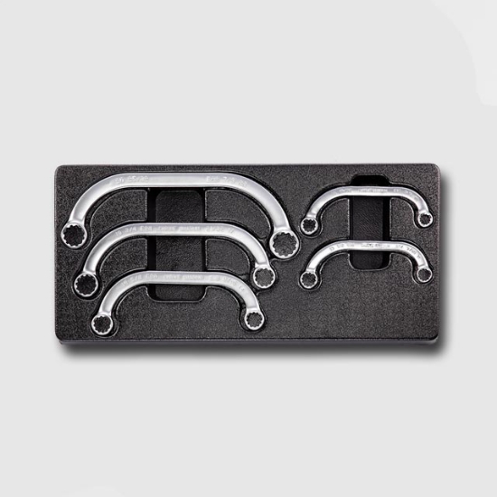 Obrázek Sada očkových zahnutých klíčů 5 dílů, plastové plato B