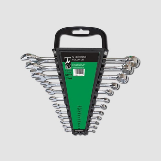 Obrázek Sada očkoplochých klíčů 6-22mm chrom 12 dílů - plastový držák