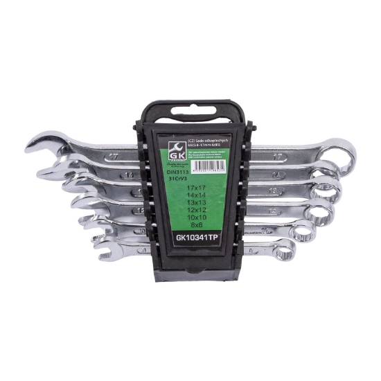 Obrázek Sada očkoplochých klíčů 8-17mm chrom 6 dílů - plastový držák