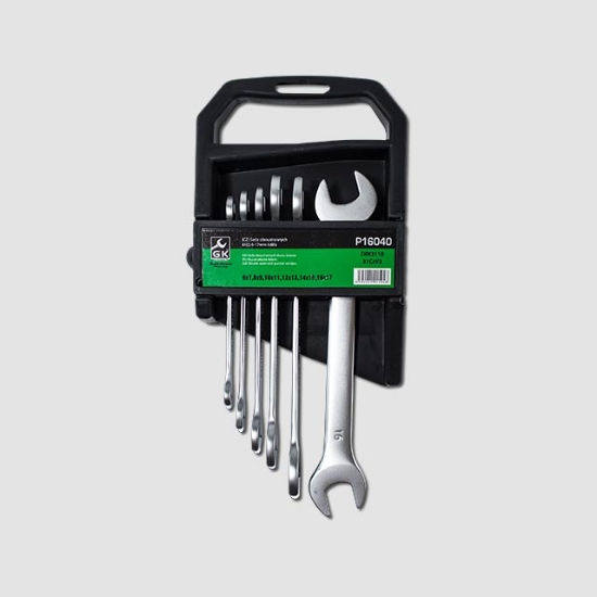 Obrázek Sada plochých klíčů 6-17mm matné 6 dílů - plastový držák